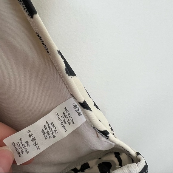 AE Aerie Scoop Bikini Top Size Medium White Black Leopard Print - Picture 6 of 8